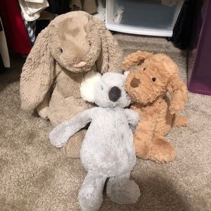 Jellycat Bunny, dog, koala